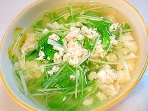 簡単で美味しい！豆腐と水菜のスープ